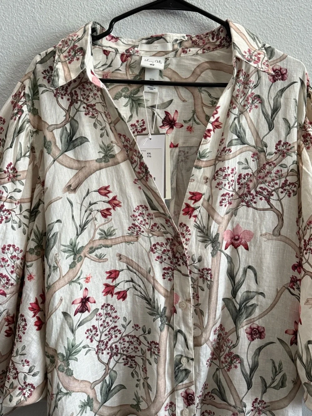 NWT Johanna Ortiz x H&M Linen Floral Shirt Dress Belted XXL - Picture 4 of 9